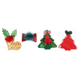 Maxbell Christmas Ribbon Bows Appliques DIY Baby Hair Bows 4pcs 40x55mm - 60x70mm