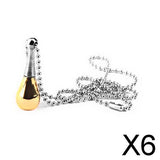Maxbell 6xStainless Steel Bottle Cremation Ashes Urn Memorial Pendant Necklace Gold