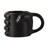 Maxbell Novelty Fist Coffee Mug Ceramic for Men Women Coffee Lover Gift Drinking Mug Black