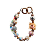 Maxbell Keychain Bag Pendant Lovely Gift DIY Decoration for Anniversary Travel Lover caramel