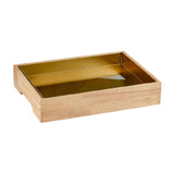 Maxbell Ice Serving Tray Cold Food Buffet Server Platter Wood for Hotels Buffet Home Rectangle L