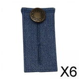 Maxbell 6xDenim Pants Extender 2 Button Hooks Elastic Waist Extenders Blue
