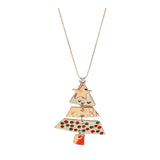 Christmas Tree Pendant Necklace Christmas Jewelry for Party Holiday Festive