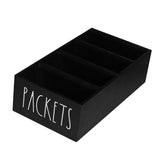 Maxbell Seasoning Packet Organizer Spice Packet Storage Box for Restaurant Farmhouse Black