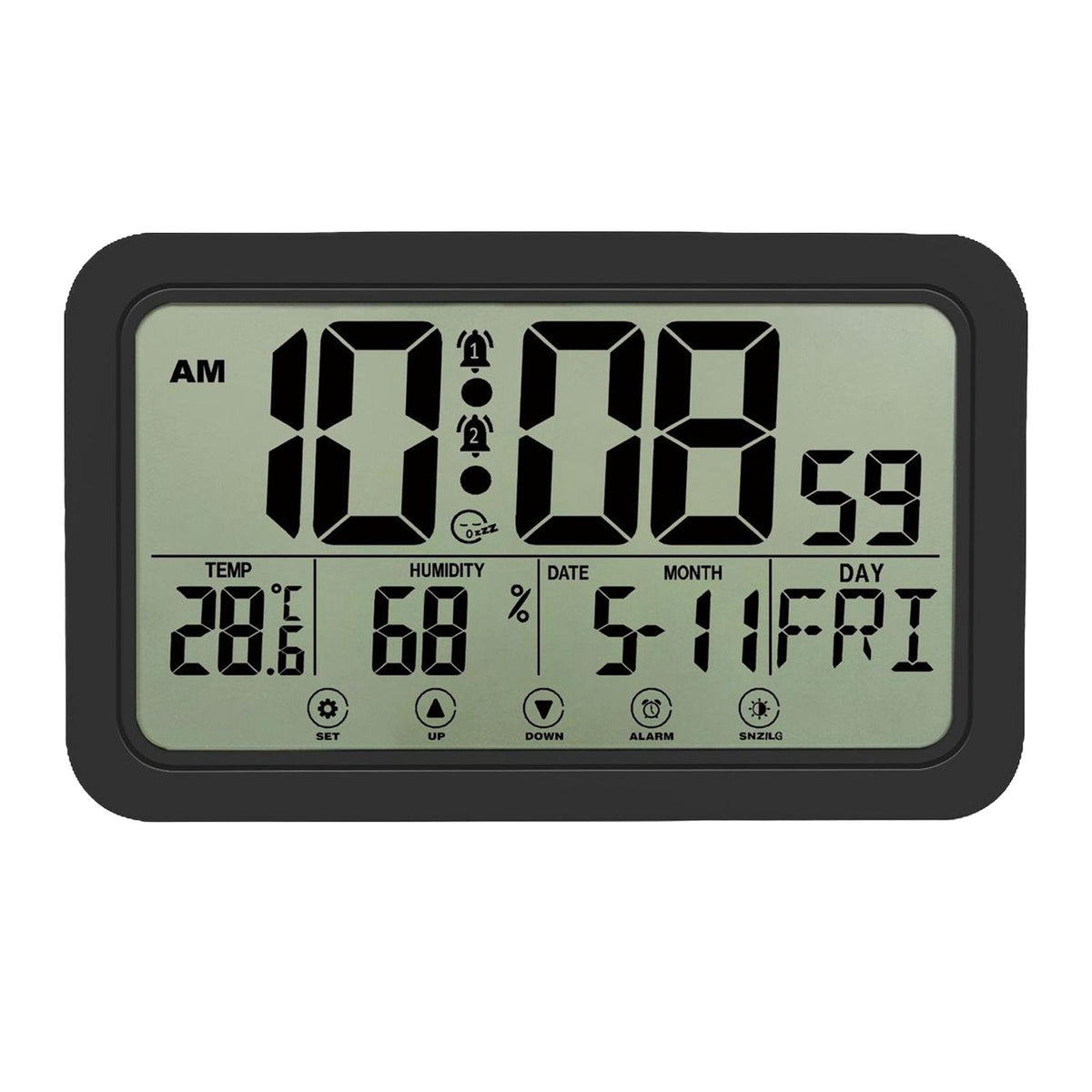 Maxbell Maxbell Electronic Wall Clock Battery Operated Alarm Clock for Classroom Home Office black