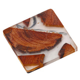 Maxbell 2pcs Creative Resin Wood Coasters Tea Cup Square Pad Tableware Decors