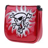 Maxbell Maxbell Square Skull Golf Mallet Putter Head Cover Bag with Magnetic Closure Red