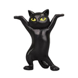 Dancing Cute Cats Figure Ornament Tabletop Sculpture Decoration Black