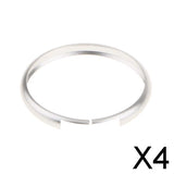 Maxbell 4x45cm Aluminum Smart Key Fob Protective Ring Cover For BMW  Silver