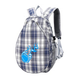 Tennis Backpack Fitness Sport Badminton Bag for Pickleball Badminton Racquet Gray Plaid