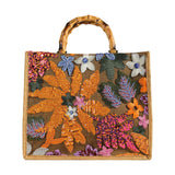 Maxbell Women Top Handle Bag Sequins Summer Beach Bag for Holiday Shopping Commuting Orange