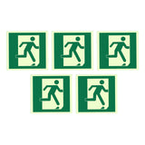 Maxbell 5 Pieces Exit Sign Stickers PVC Glow in The Dark for Business Bar Commercial Right