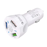 Maxbell Car Phone Charger 3 Port Automobile Accessory Stylish Compact Sturdy Adapter White