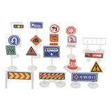 Maxbell 18 pieces Kids Block Street Traffic Signs Kid Children's Educational Toy for Traffic Knowledge Learning Car & Train Playset Gift #A - Aladdin Shoppers