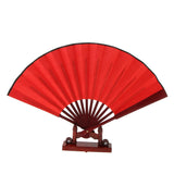 Bamboo Chinese Kung Fu Tai Chi DIY Hand Folding Fan Performance Dance Red