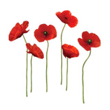 Maxbell Red Flower Wall Decal Elegant Floral Wall Decor for Living Room Home Nursery