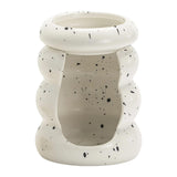 Maxbell Ceramic Essential Oil Burner Home Decor Aroma Burner for Bedroom Yoga Office White Black Dot