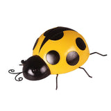 Maxbell 5Pcs Metal Ladybug Fence Hanger Wall Hanging Outdoor Garden Decor10cm Yellow