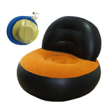 Maxbell Inflatable Sofa for Adults Soft Versatile Air Couch for Home Outdoor Camping Black and Orange