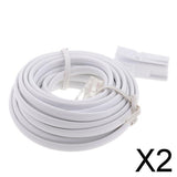Maxbell 2xRJ11 UK Male to US Male Extention Cable 6P2C 3Meters for Landline Telephone