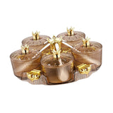 Maxbell Divided Serving Tray Stylish Luxury Condiment Box for Chocolates Nuts Sweets amber