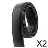 Maxbell 2xLeather Men Belt No Buckle for DIY Craft Projects Automatic Ratchet Buckles
