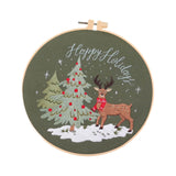 Maxbell Christmas Embroidery Starter Kit with Embroidery Hoop Beginners Cross Stitch Elk