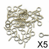 Maxbell 5x50pcs Screw Eye Pin Jewelry Making Charm Pendant Silver