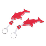 Maxbell 2 Pieces Shark Shaped EVA Floating Keychain Keyring Water Key Float Red - Aladdin Shoppers