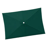 Maxbell Umbrella Replacement Canopy 200cmx300cm Waterproof for Outdoor Use Home Deck Dark green