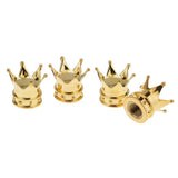 Maxbell Maxbell 4x Gold Crown Car Tire Air Stem Valve Caps Wheel Airtight Screw Cover Dust
