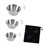 Maxbell 3Pcs Camping Bowls with Mesh Bag Compact Cups for Kitchen BBQ Outdoor Non Folding Handle