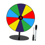 Maxbell Colored Rotating Prize Wheel with Base Stand Erasable Acrylic Roulette Wheel 10 Girds Round Base