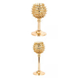 Maxbell 2 x Crystal Candleholder Votive Candlestick Centerpiece Birthday Party Gold