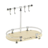 Maxbell Jewelry Organizer Stand Acrylic Base Jewelry Tray for Necklaces Watches Keys Beige