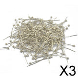 Maxbell 3x200pcs 20mm Silver Plated Ball Pins Headpins for Jewelry Craft Findings