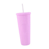 Maxbell Water Bottle with Straw 710ml Leakproof Double Layer Drink Bottle with Lid Light Purple