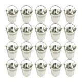 Maxbell 20Pcs Small Candy Buckets Party Supplies Birthday Decor Modern Snack Buckets Silvery