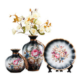 Maxbell 3Pcs Ceramic Vases Home Decor Plant Containers for Dining Room Shelf Balcony Black