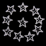 Maxbell 10 Pcs Crystal Diamante Rhinestone Buckle Invitation Ribbon Slider B