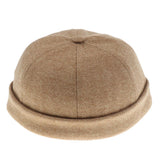 Maxbell 2x Retro Casual Docker Hat SkullCap Beanie Brimless Landlord Hat Black+Brown