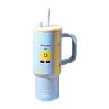 Maxbell Tumbler with Handle Reusable and Straw Leakproof 710ml for Car Office Coffee A