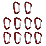 Maxbell Maxbell 10 Pieces 3.86" x 2.28" 24KN Aluminum Straight Gate Keylock Key Nose Carabiners Durable & Multipurpose for Rock Climbing Mountaineering Camping Hiking