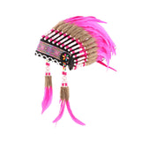 Maxbell Artificial Feather Headdress Photo Props for Cosplay Party Stage Performance Red