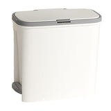 Maxbell Slim Trash Can Rectangular Rubbish Container for Bedroom Kitchen Home Office White