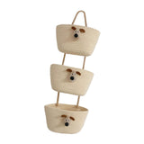 Maxbell Wall Hanging Basket Bohemian Woven Wall Basket for Living Room Bedroom Decor Beige