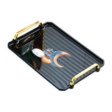Maxbell Rectangle Serving Tray Modern Serving Platter for Home Countertop Restaurant Black Small