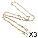 Maxbell 3xMetal Chain Strap Handle Replacement for Purse Shoulder Handbag 120cm