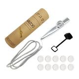 Maxbell Kids Kazoo Flute Beginner Birthday Music Classes Daily Practice with Lanyard Silver