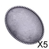 Maxbell 5xWestern Cowboy Buckles for 38mm Belt DIY Replacement Silver